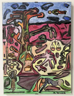 Rogi Wieg - Acryl schilderij op canvasboard - Gesigneerd kopen? Bied vanaf 200!