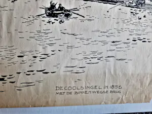 Charles J. Kemper - Grote inkt-tekening "Rotterdam Coolsingel 1856" gesigneerd kopen? Bied vanaf 27!