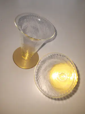 Borek Sipek - 2 Borek Sipek/David Palterer kristallen tuimel glaasjes, verguld zilver. Ajeto kopen? Bied vanaf 125!