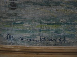 Niet of onleesbaar gesigneerd - gesigneerd Olieverf - Zomer a/d Vliet met Voorschoten op achtergrond kopen? Bied vanaf 1!