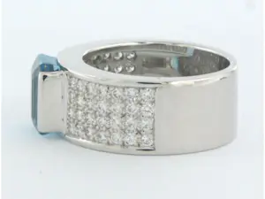 18k witgouden ring met topaz en briljant geslepen diamant 0.56ct - rm 17.25 kopen? Bied vanaf 1200!