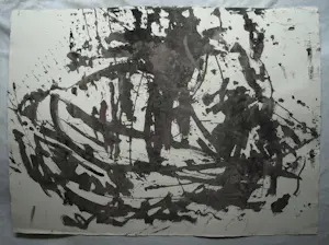 Anton Heyboer - Acrylverf , Abstracte voorstelling Kotter IJmuiden YM348 – 79 x 107 cm. kopen? Bied vanaf 150!