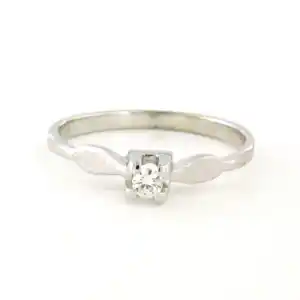 Buy 18k witgouden solitair ring met briljant geslepen diamant 0.06 ct - rm 16.25? Bid from 170!