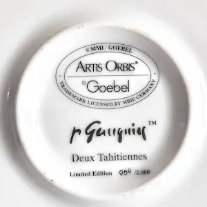 Porzellanfabrik W. Goebel - 2 Wandteller Artis Orbis Paul Gauguin Arearea und Deux Tahitiennes 90er Jahre kopen? Bied vanaf 90!