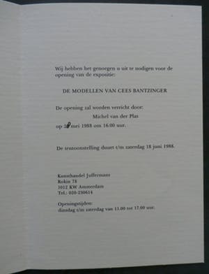 Cees Bantzinger - Pentekening op uitnodiging galerie Juffermans - 1982 kopen? Bied vanaf 10!