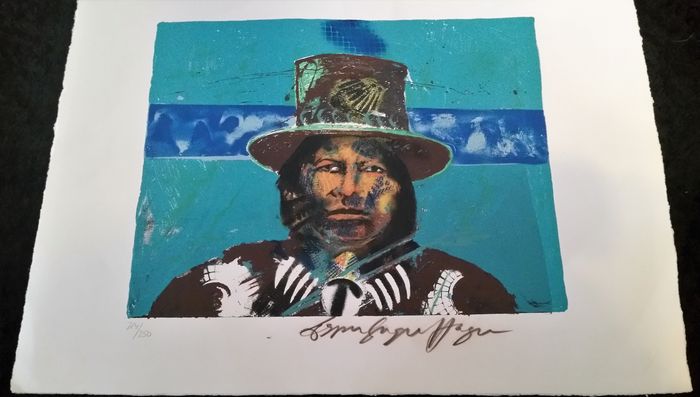 Espen Hagen - Blue Bolivian Indian Handgesigneerd kopen? Bied vanaf 125!