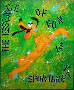Don Ken - Gemengde techniek op doek, The Essence of Fun is Spontanety (Zeer groot) kopen? Bied vanaf 1000!