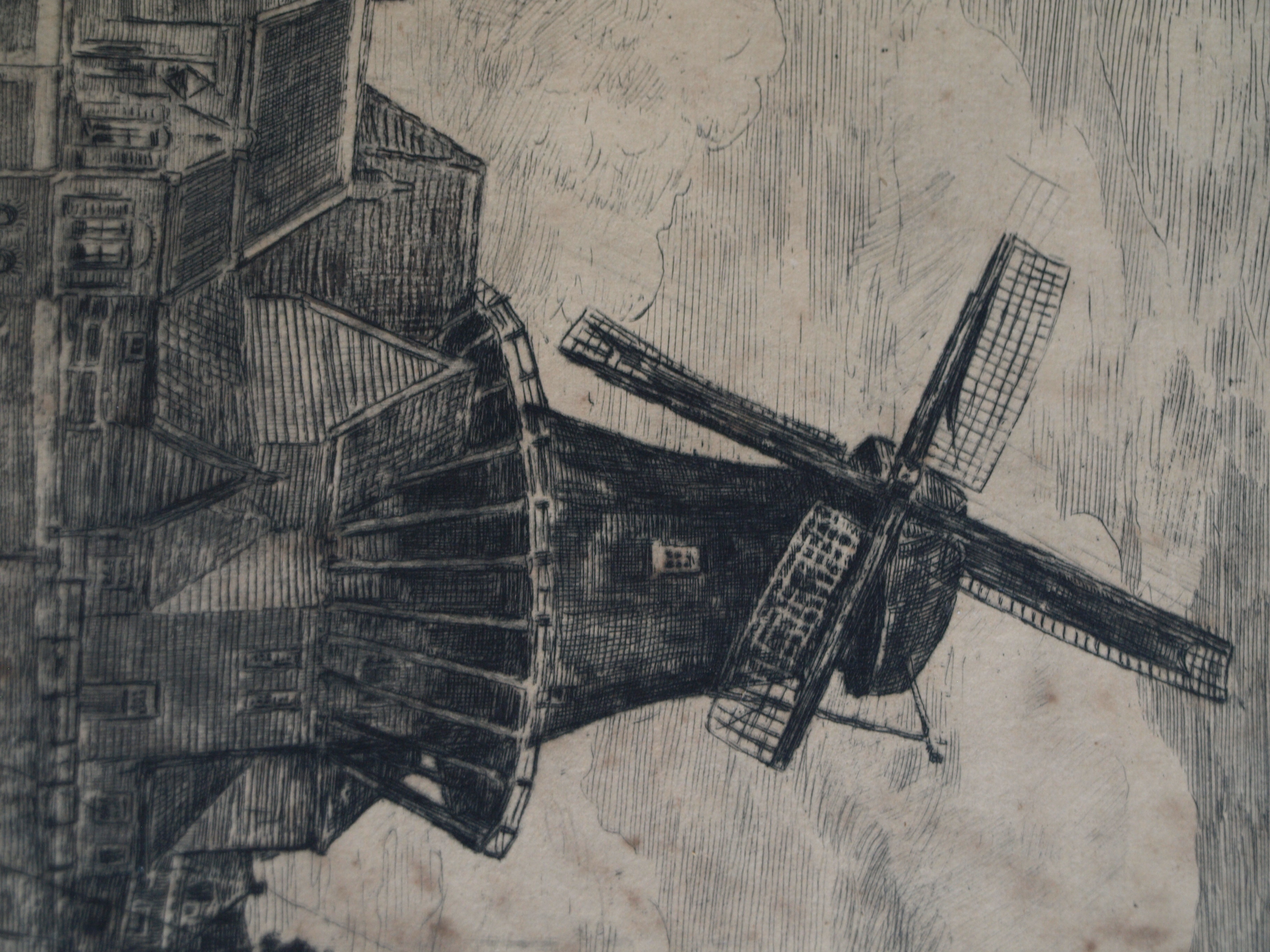 Waalko Jans Dingemans (sr.) - Ets, Molen aan het water – gesigneerd & ingelijst - 1917 kopen? Bied vanaf 1!