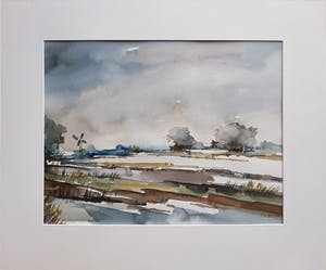 Bob Immink - Aquarel - Noord-Hollands winterlandschap - ingelijst - 21087 kopen? Bied vanaf 120!