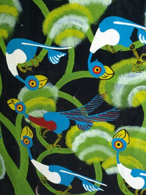 Niet of onleesbaar gesigneerd - Acrylverf op doek , “Vogels in de Boom” – 77 x 64 cm kopen? Bied vanaf 1!