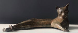 Pierre Chenet - Mooi bronzen beeld - poes - Met stempel van de fonderie Chenet kopen? Bied vanaf 185!