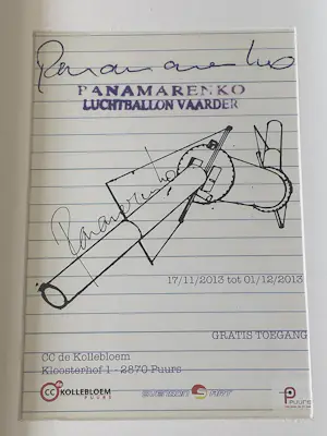 Panamarenko - Lot diverse hand-gesigneerde uitnodigingen + extra kopen? Bied vanaf 500!