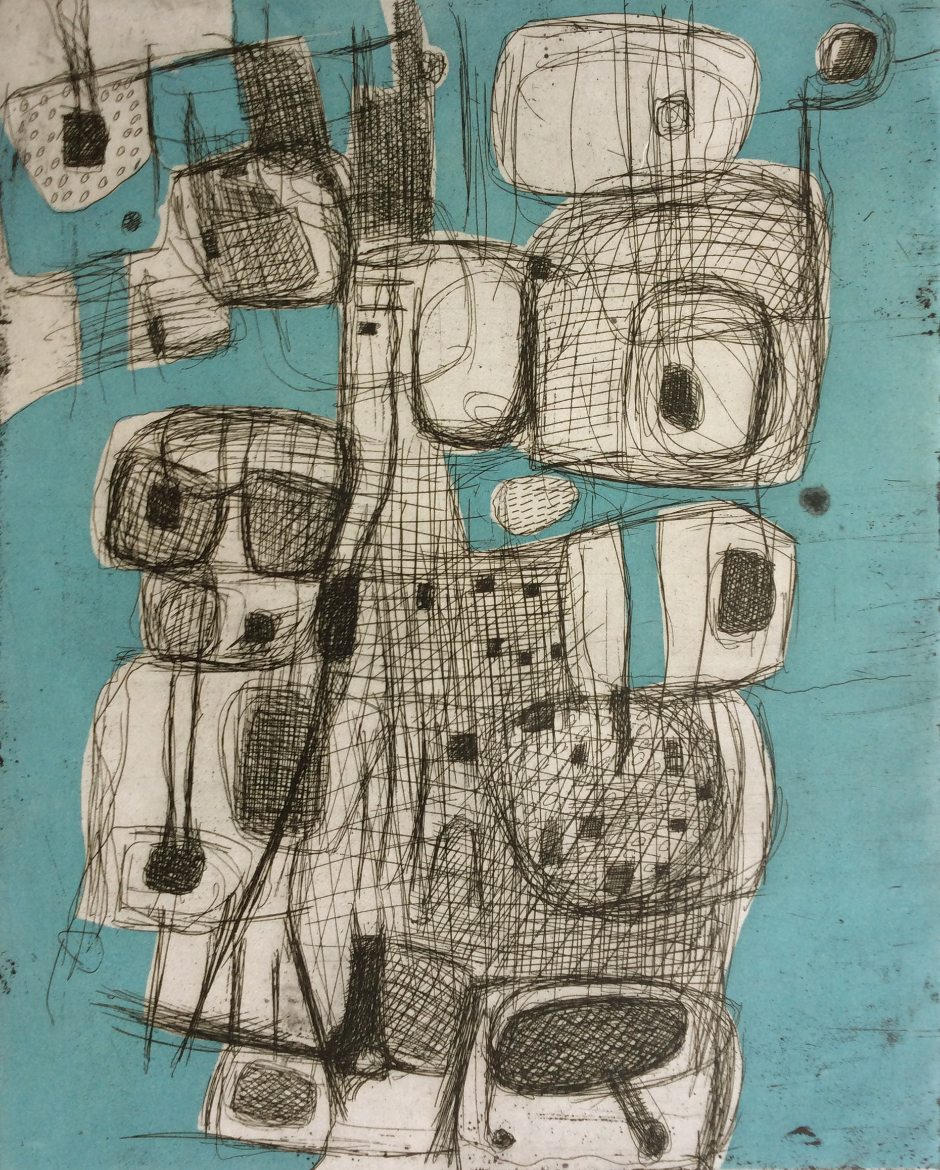 Gerard Schaperkotter - kleurenets - ingelijst, 1979 verkocht voor € 95!