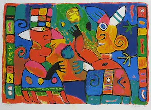 Clemens Briels - Zeefdruk, Zonder titel - Ingelijst kopen? Bied vanaf 70!