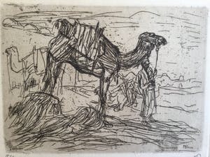 Marius Bauer - Ets van man met kameel kopen? Bied vanaf 50!