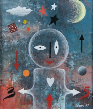 Leon Savelsberg - Gouache op papier, Feestje kopen? Bied vanaf 1!