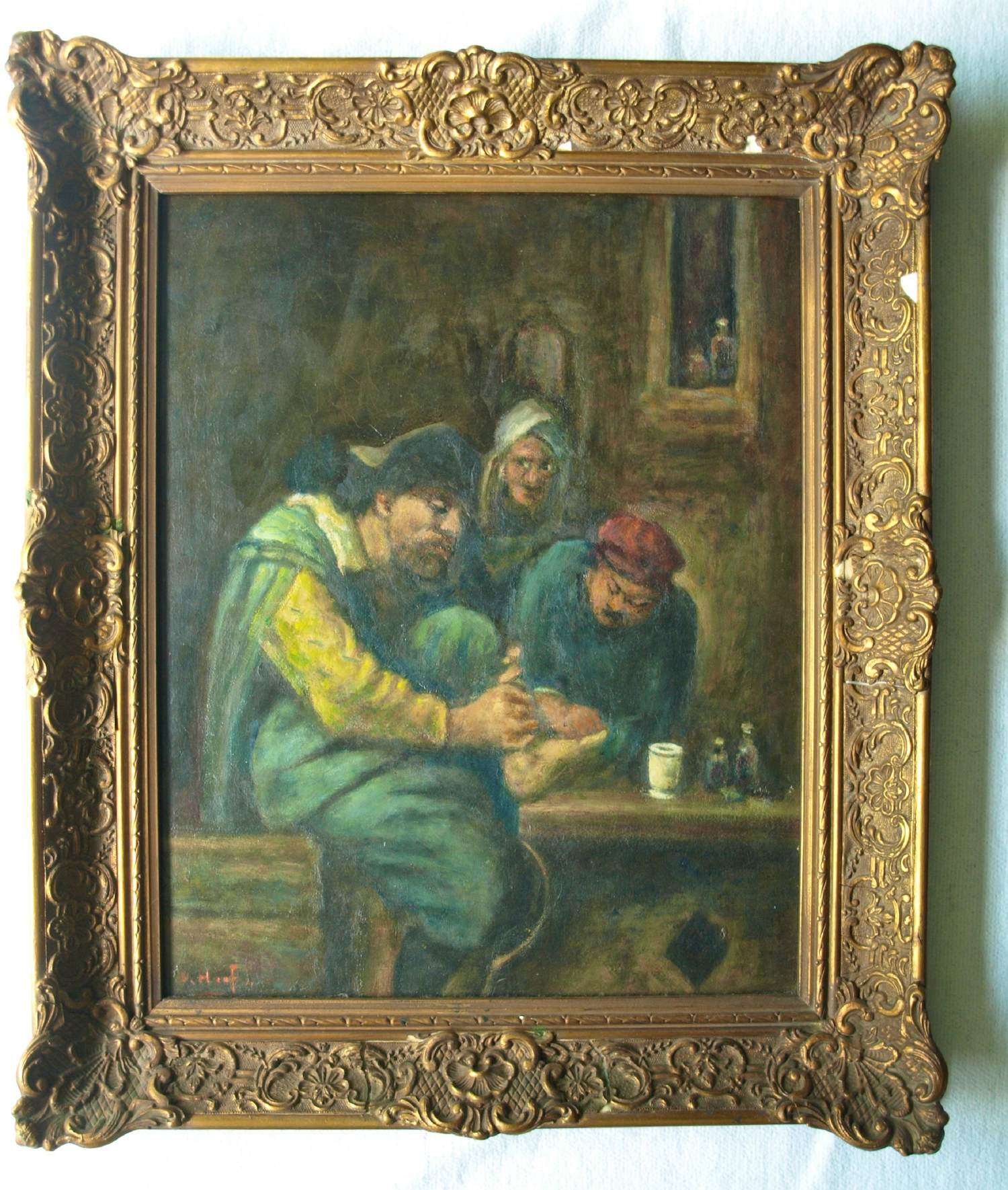 Buy Jakob van Hoof - Olieverf op doek, Bij de Dokter I – Lijst, 64 x 54 cm.? Bid from 90!
