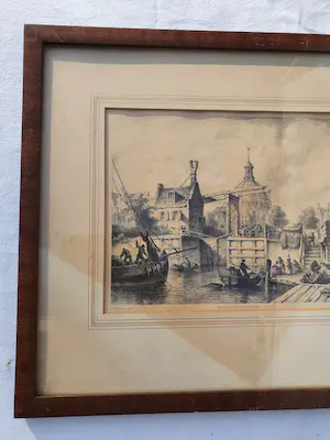 Everhardus Koster - De Haarlemmersluis te Amsterdam. kopen? Bied vanaf 35!