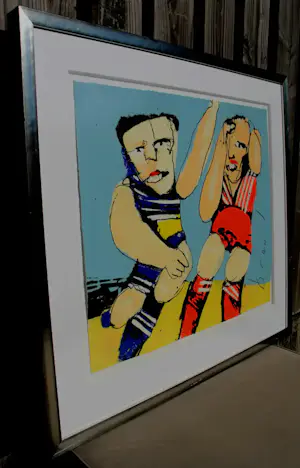 Herman Brood - Ingelijste zeefdruk: De voetballers kopen? Bied vanaf 495!