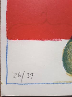 Horst Antes - Maskierte Figur mit Treppe, Litho kopen? Bied vanaf 275!