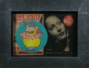 Jan Bollaert - Acryl op papier, Match I Hippo - Ingelijst kopen? Bied vanaf 1!