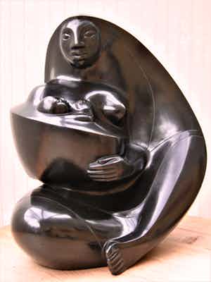 Brons (Onbekend) - Moeder en kind , topbeeld!! verkocht voor € 1250!