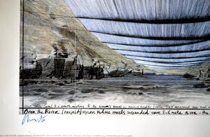Christo - Over The River- offset op gehamerd karton handgesigneerd kopen? Bied vanaf 230!