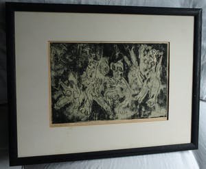 Thom Gerrard - Ingelijste ets , Kleine nachtmerrie – 1962 – nr. 1 van oplage van 3 ex. kopen? Bied vanaf 1!