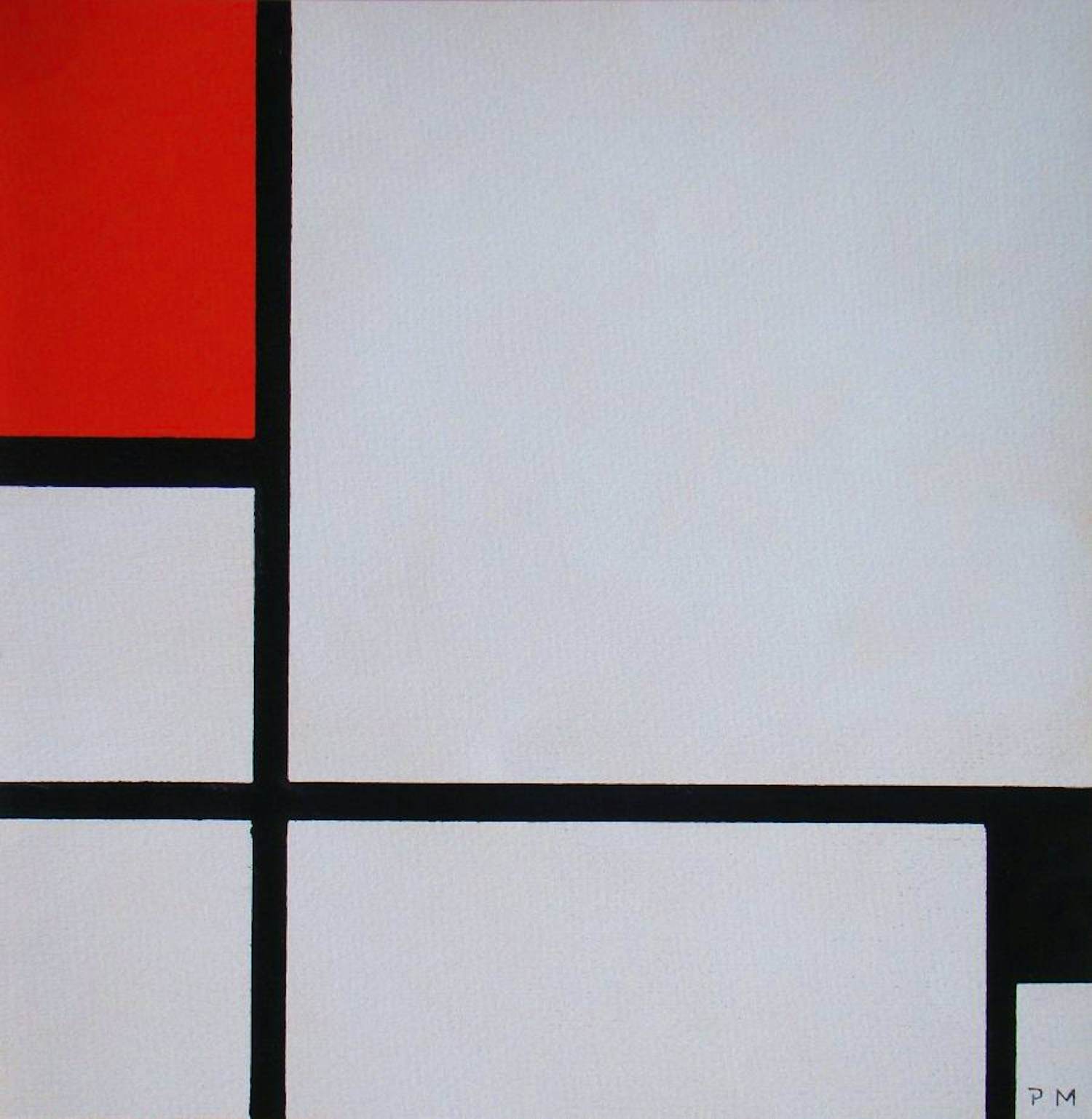 Piet Mondriaan - Compositie - 1957 - Stencil in gouachekleuren - Monogram kopen? Bied vanaf 500!