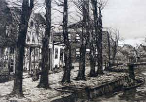 Hendrik Weegewijs - Ets: dorpsgezicht verkocht voor € 49!