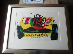 Herman Brood - Zeefdruk - "Who's the boss" (Formule 1, Jos Verstappen) kopen? Bied vanaf 425!