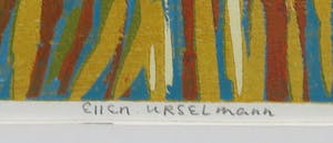 Ellen Urselmann - Houtsnede, Het bos achter de Slotplaats in Bakkeveen - Ingelijst kopen? Bied vanaf 35!