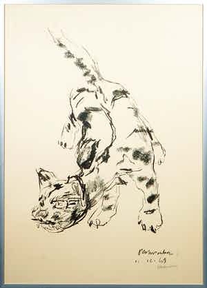 Oskar Kokoschka - Litho, Zonder titel - Ingelijst verkocht voor € 1!
