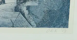 Kees Okx - Ets, Village - Ingelijst kopen? Bied vanaf 35!