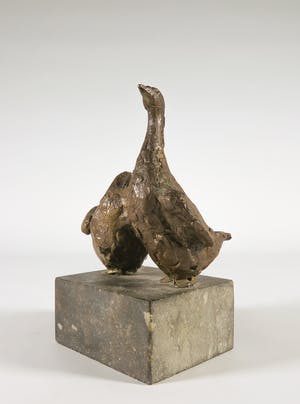 Gabriel Sterk - Twee bronzen ganzen op hardstenen voet kopen? Bied vanaf 200!