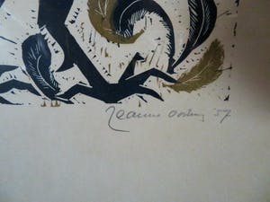 Jeanne Bieruma Oosting - Jeanne Oosting- Kleurenhoutsnede - Haan kopen? Bied vanaf 40!