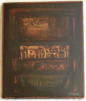 Yorko Skotinos - Olieverf op doek , “Λατρευτικο” (‘Aanbiddelijk’) – ingelijst verkocht voor € 650!