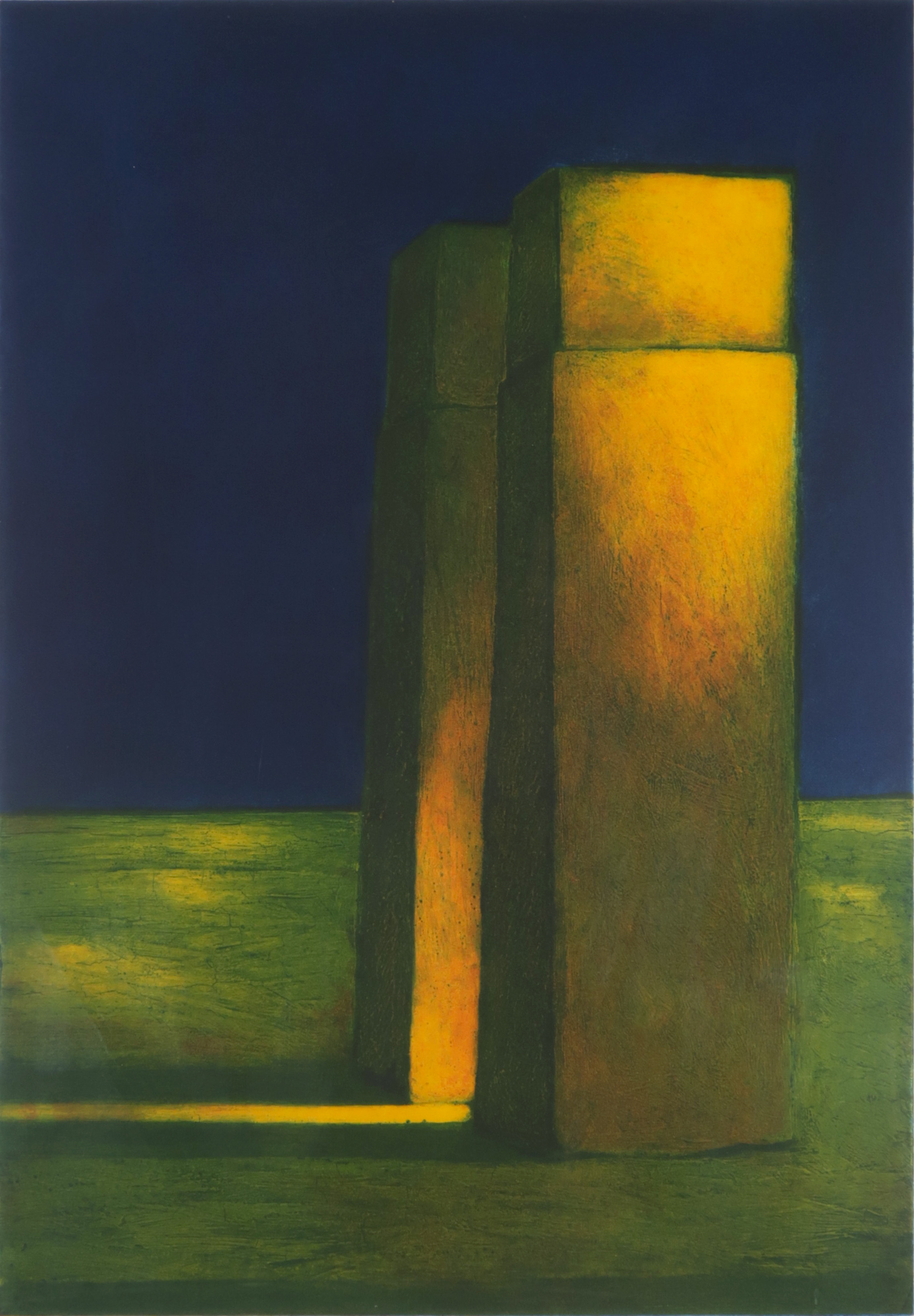 Elmar Gille - Kleurenets op papier, La Cospirazione II - Ingelijst (Groot) kopen? Bied vanaf 80!