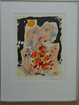 Kees Salentijn - VESTIDOS II / KLEURZEEFDRUK / 66x51cm / KADER / SIG kopen? Bied vanaf 55!