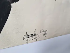 Gert Dumbar - Een map met 6 diverse SEPIA INKT op papier (ook op achterzijde) Abstract kopen? Bied vanaf 41!