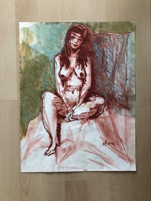 Ton Etman - zittend naakt in bruintinten kopen? Bied vanaf 45!