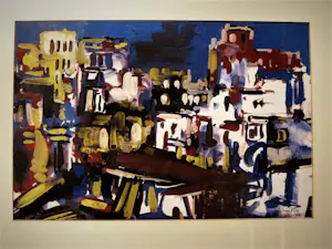 Jelle Hoogstra - Mooie expressionistische 1994 Gouache "stadsgezicht" profess. ingelijst kaufen? Bieten Sie von 73!