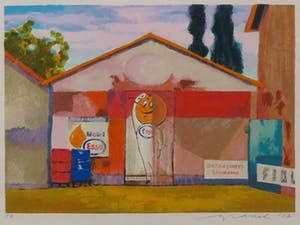 Willem Brauck - Zeefdruk, Esso - Ingelijst kopen? Bied vanaf 35!