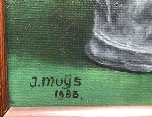 Jan Muijs - Prachtig gesigneerd stilleven in massief houten lijst. kopen? Bied vanaf 150!