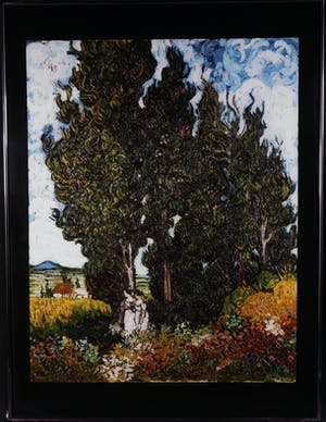 Paul Huf - Foto, Naar Cipressen en twee figuren van Vincent van Gogh - Ingelijst kopen? Bied vanaf 1!