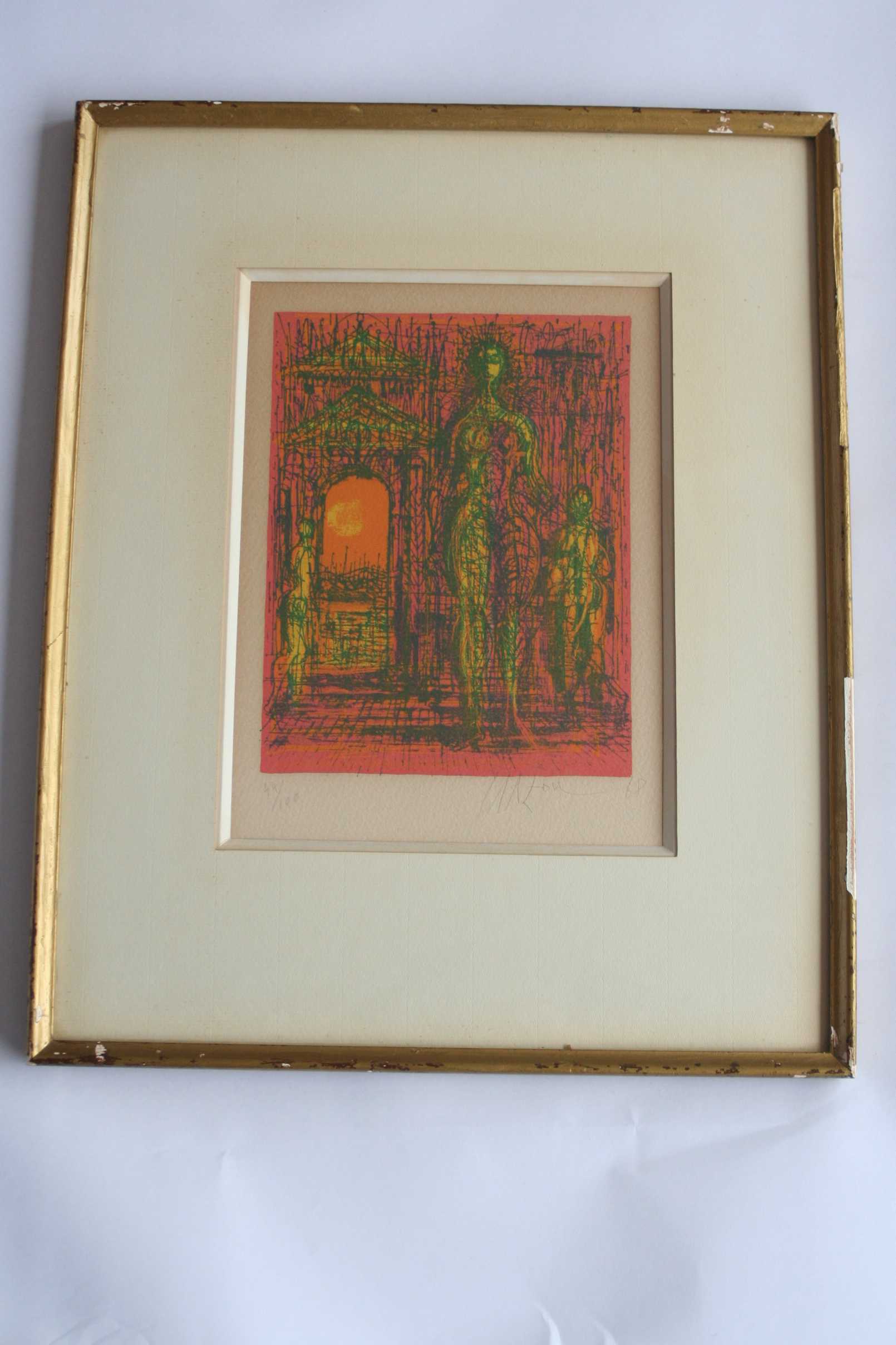 Niet of onleesbaar gesigneerd - modern - personen en een poort - gesigneerd kopen? Bied vanaf 1!