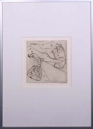 Henk Visch - Ets, De weg.. - Ingelijst verkocht voor € 1!