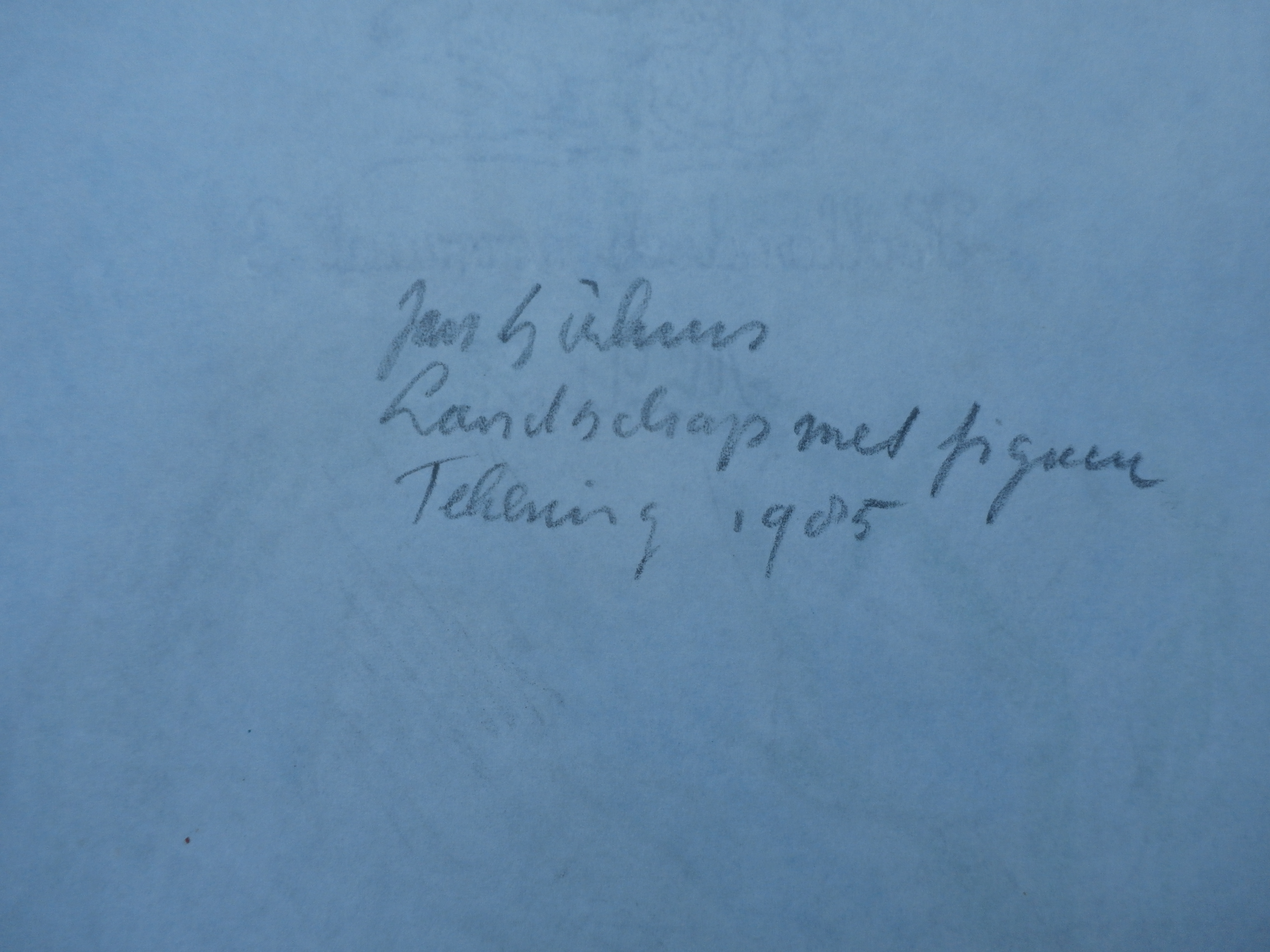 Jan Sierhuis - tekening - Landschap met figuur - 1985 kopen? Bied vanaf 75!