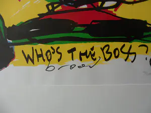 Herman Brood - Zeefdruk - "Who's the boss" (Formule 1, Jos Verstappen) kopen? Bied vanaf 425!