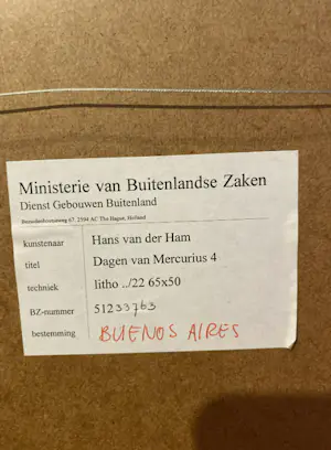 Hans van der Ham - De dagen van Mercurius 4 - litho - 65x50 kopen? Bied vanaf 55!